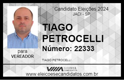 Candidato TIAGO PETROCELLI 2024 - JACI - Eleições