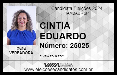 Candidato CINTIA EDUARDO 2024 - TAMBAÚ - Eleições