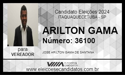 Candidato ARILTON GAMA 2024 - ITAQUAQUECETUBA - Eleições