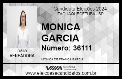 Candidato MONICA GARCIA 2024 - ITAQUAQUECETUBA - Eleições