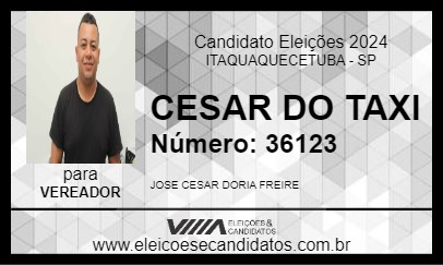 Candidato CESAR DO TAXI 2024 - ITAQUAQUECETUBA - Eleições