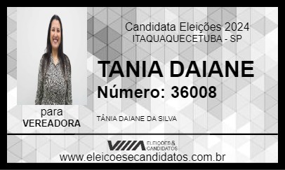 Candidato TANIA DAIANE 2024 - ITAQUAQUECETUBA - Eleições