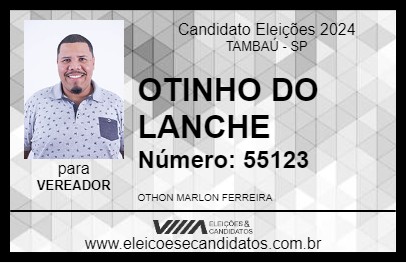 Candidato OTINHO DO LANCHE 2024 - TAMBAÚ - Eleições