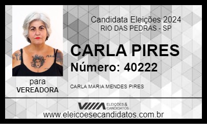 Candidato CARLA PIRES 2024 - RIO DAS PEDRAS - Eleições