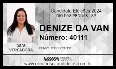 Candidato DENIZE DA VAN 2024 - RIO DAS PEDRAS - Eleições