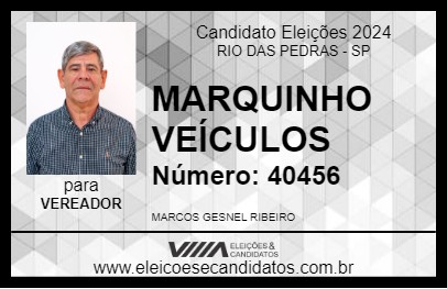 Candidato MARQUINHO VEÍCULOS 2024 - RIO DAS PEDRAS - Eleições