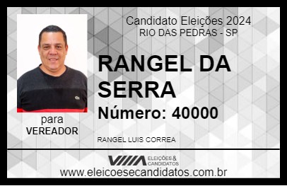 Candidato RANGEL DA SERRA 2024 - RIO DAS PEDRAS - Eleições