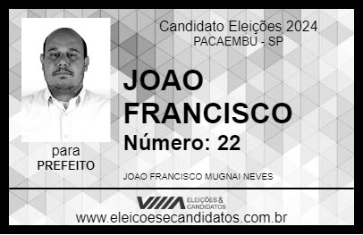 Candidato JOAO FRANCISCO 2024 - PACAEMBU - Eleições