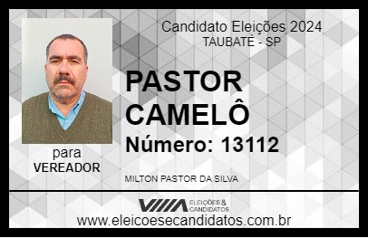 Candidato PASTOR CAMELÔ 2024 - TAUBATÉ - Eleições