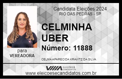 Candidato CELMINHA UBER 2024 - RIO DAS PEDRAS - Eleições