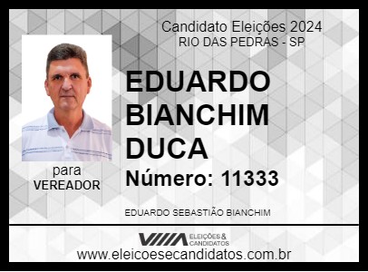 Candidato EDUARDO BIANCHIM DUCA 2024 - RIO DAS PEDRAS - Eleições