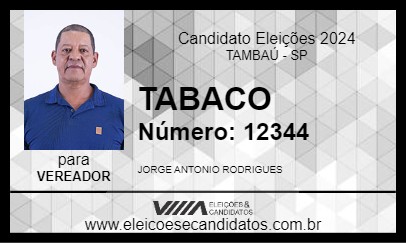 Candidato TABACO 2024 - TAMBAÚ - Eleições