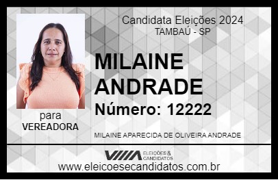 Candidato MILAINE ANDRADE 2024 - TAMBAÚ - Eleições