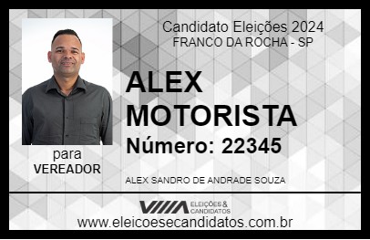 Candidato ALEX MOTORISTA 2024 - FRANCO DA ROCHA - Eleições