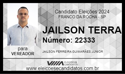 Candidato JAILSON TERRA 2024 - FRANCO DA ROCHA - Eleições