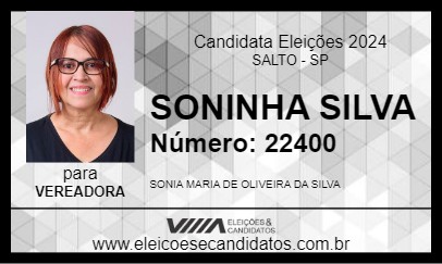 Candidato SONINHA SILVA 2024 - SALTO - Eleições