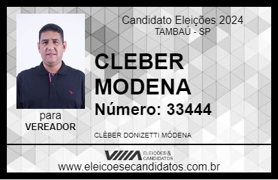 Candidato CLEBER MODENA 2024 - TAMBAÚ - Eleições