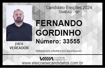 Candidato FERNANDO GORDINHO 2024 - TAMBAÚ - Eleições