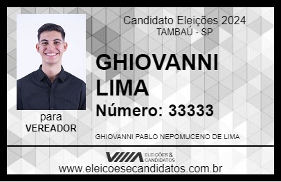 Candidato GHIOVANNI LIMA 2024 - TAMBAÚ - Eleições