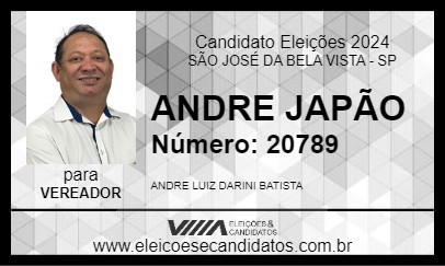 Candidato ANDRE JAPÃO 2024 - SÃO JOSÉ DA BELA VISTA - Eleições