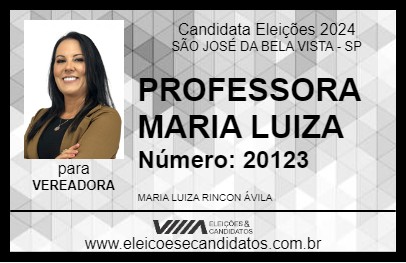 Candidato PROFESSORA MARIA LUIZA 2024 - SÃO JOSÉ DA BELA VISTA - Eleições