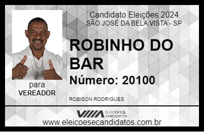 Candidato ROBINHO DO BAR 2024 - SÃO JOSÉ DA BELA VISTA - Eleições