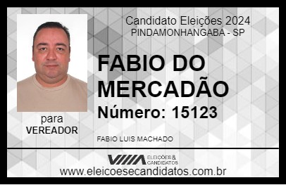 Candidato FABIO DO MERCADÃO 2024 - PINDAMONHANGABA - Eleições