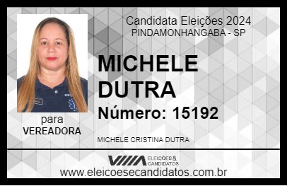 Candidato MICHELE DUTRA 2024 - PINDAMONHANGABA - Eleições