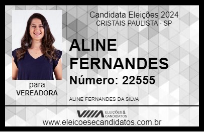 Candidato ALINE FERNANDES 2024 - CRISTAIS PAULISTA - Eleições