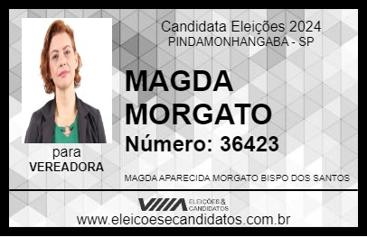 Candidato MAGDA MORGATO 2024 - PINDAMONHANGABA - Eleições