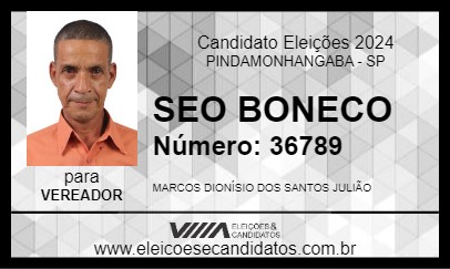 Candidato SEO BONECO 2024 - PINDAMONHANGABA - Eleições