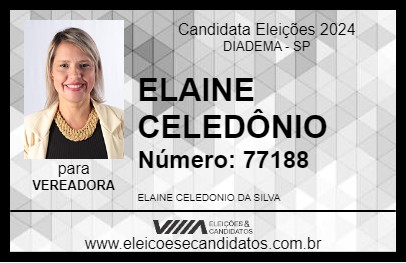 Candidato ELAINE CELEDÔNIO 2024 - DIADEMA - Eleições