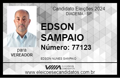 Candidato EDSON SAMPAIO 2024 - DIADEMA - Eleições