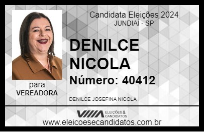 Candidato DENILCE NICOLA 2024 - JUNDIAÍ - Eleições