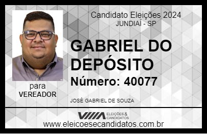 Candidato GABRIEL DO DEPÓSITO 2024 - JUNDIAÍ - Eleições