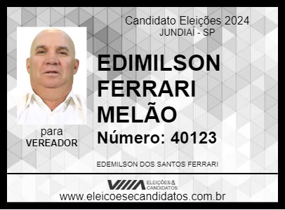 Candidato EDIMILSON FERRARI  MELÃO 2024 - JUNDIAÍ - Eleições