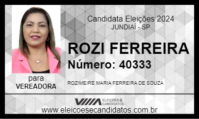 Candidato ROZI FERREIRA 2024 - JUNDIAÍ - Eleições