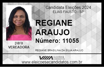 Candidato REGIANE ARAUJO 2024 - ELIAS FAUSTO - Eleições