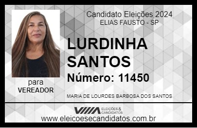 Candidato LURDINHA SANTOS 2024 - ELIAS FAUSTO - Eleições