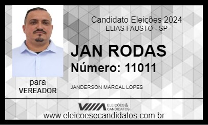 Candidato JAN RODAS 2024 - ELIAS FAUSTO - Eleições