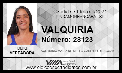 Candidato VALQUIRIA 2024 - PINDAMONHANGABA - Eleições