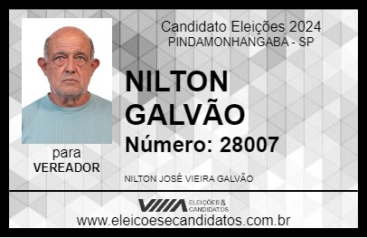 Candidato NILTON GALVÃO 2024 - PINDAMONHANGABA - Eleições