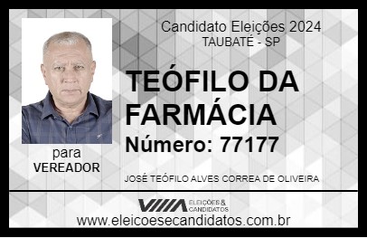 Candidato TEÓFILO  DA FARMÁCIA 2024 - TAUBATÉ - Eleições