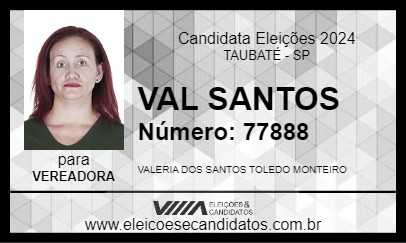 Candidato VAL SANTOS 2024 - TAUBATÉ - Eleições