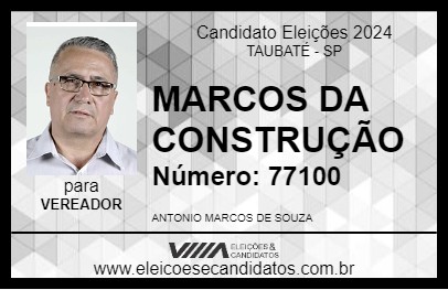 Candidato MARCOS DA CONSTRUÇÃO 2024 - TAUBATÉ - Eleições