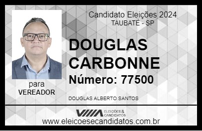 Candidato DOUGLAS CARBONNE 2024 - TAUBATÉ - Eleições