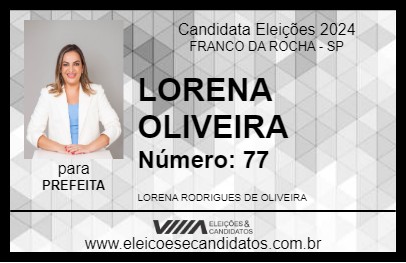 Candidato LORENA OLIVEIRA 2024 - FRANCO DA ROCHA - Eleições