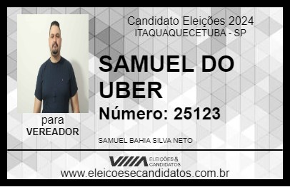 Candidato SAMUEL DO UBER 2024 - ITAQUAQUECETUBA - Eleições