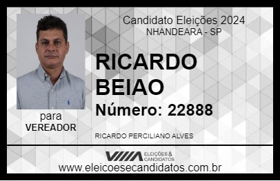 Candidato RICARDO BEIAO 2024 - NHANDEARA - Eleições