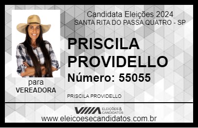 Candidato PRISCILA PROVIDELLO 2024 - SANTA RITA DO PASSA QUATRO - Eleições